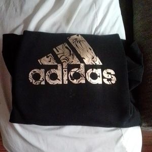 Adidas black and foil gold hoodie